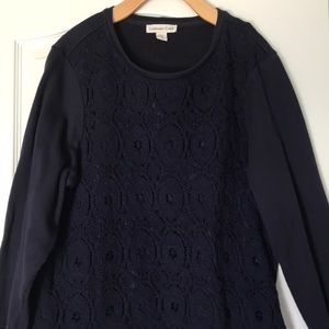 Lacy navy blue sweatshirt